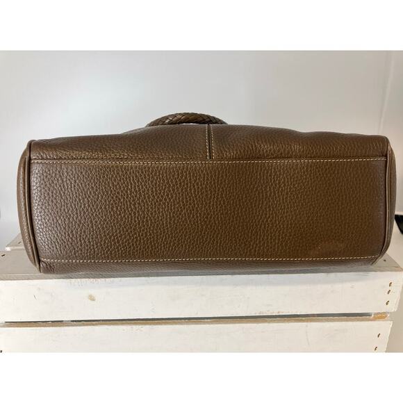 BRIGHTON LARGE BROWN PEBBLED LEATHER BRAIDED SHOULDER BAG - Picture 5 of 16